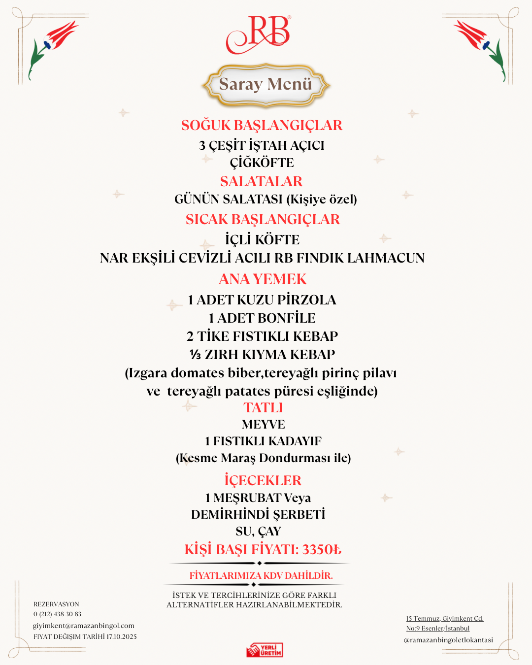 Saray Menü